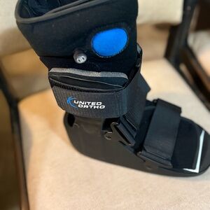 United Ortho Black Walking Boot with Blue Accent